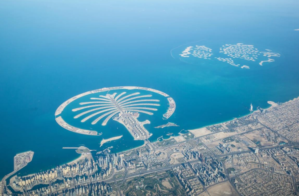 Arial view of the city skyline, symbolizing the expansive reach and scale of MLT Capital's financial services.